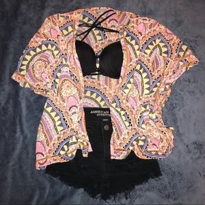 Multicolored Chiffon Cardigan